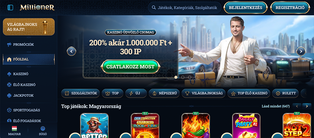 Millioner Casino, kaszinó élmény, online casino