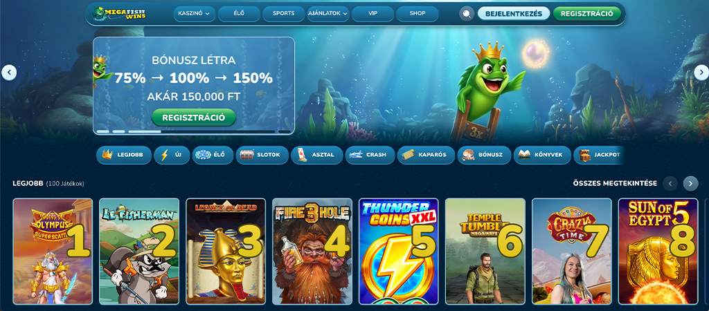MegaFishWins Casino, ingyen kaszinó játékok