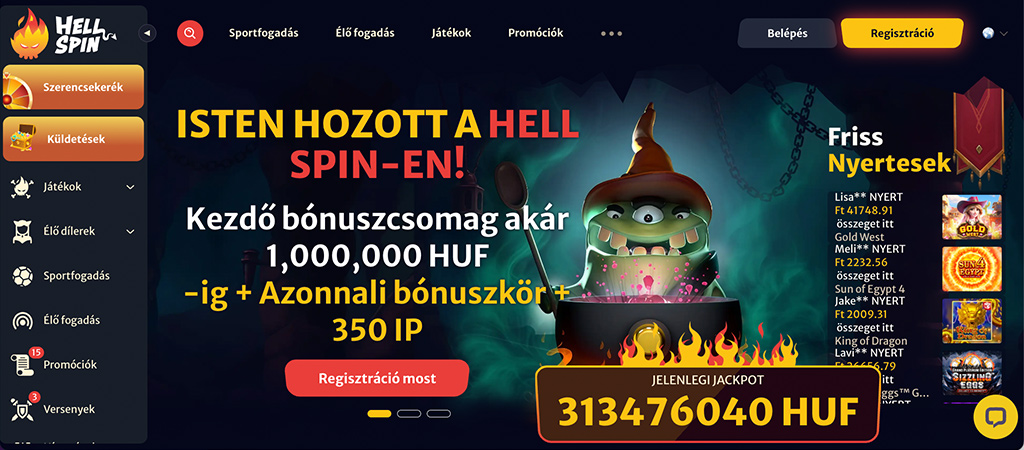 Hellspin modern kaszinóélmény, mobil kaszinó