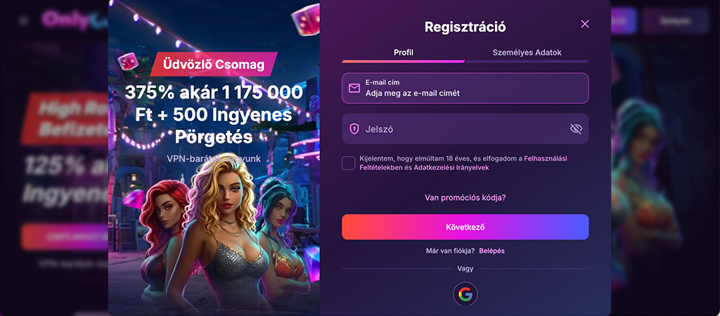 regisztráció, maximális átláthatóság, bejelentkezés